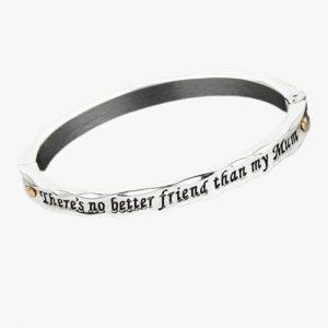 Equilibrium Jewellery, Sentiment Bangle, For Granddaughter, Women's, Silver Plated